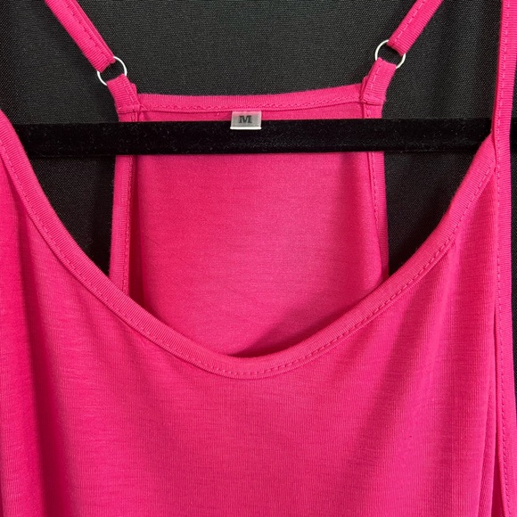 🆕 NWOT Pink Women’s Summer Mini Dress with Pockets – Medium - Picture 4 of 9